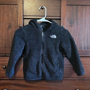 The North Face Kids Black Sherpa Hoodie girls size XS 6